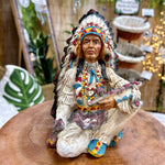 Load image into Gallery viewer, Native American with Peace Pipe and Medicine Bag 7&#39;&#39;
