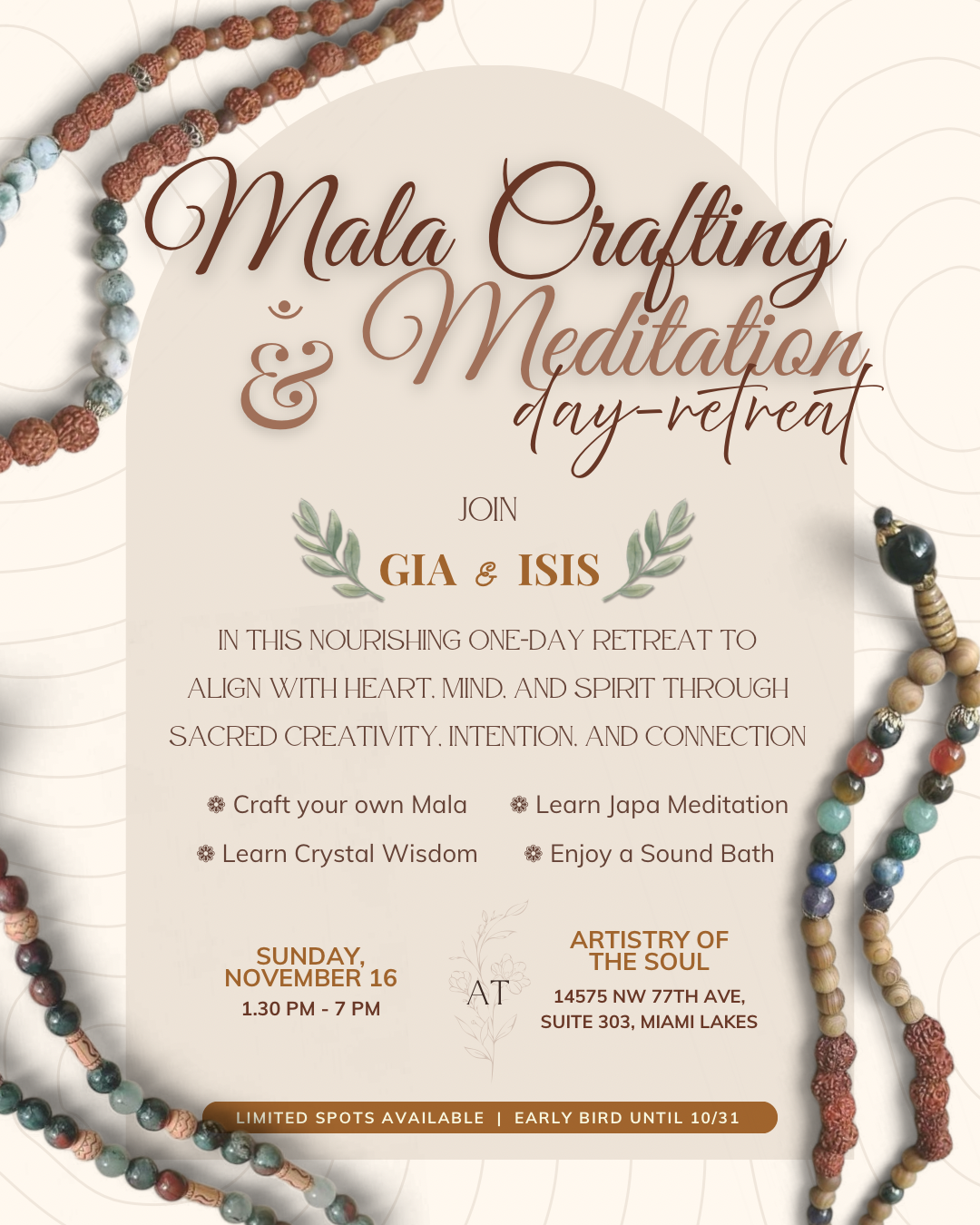 Mala Crafting & Meditation - Day Retreat by Isis & Gia