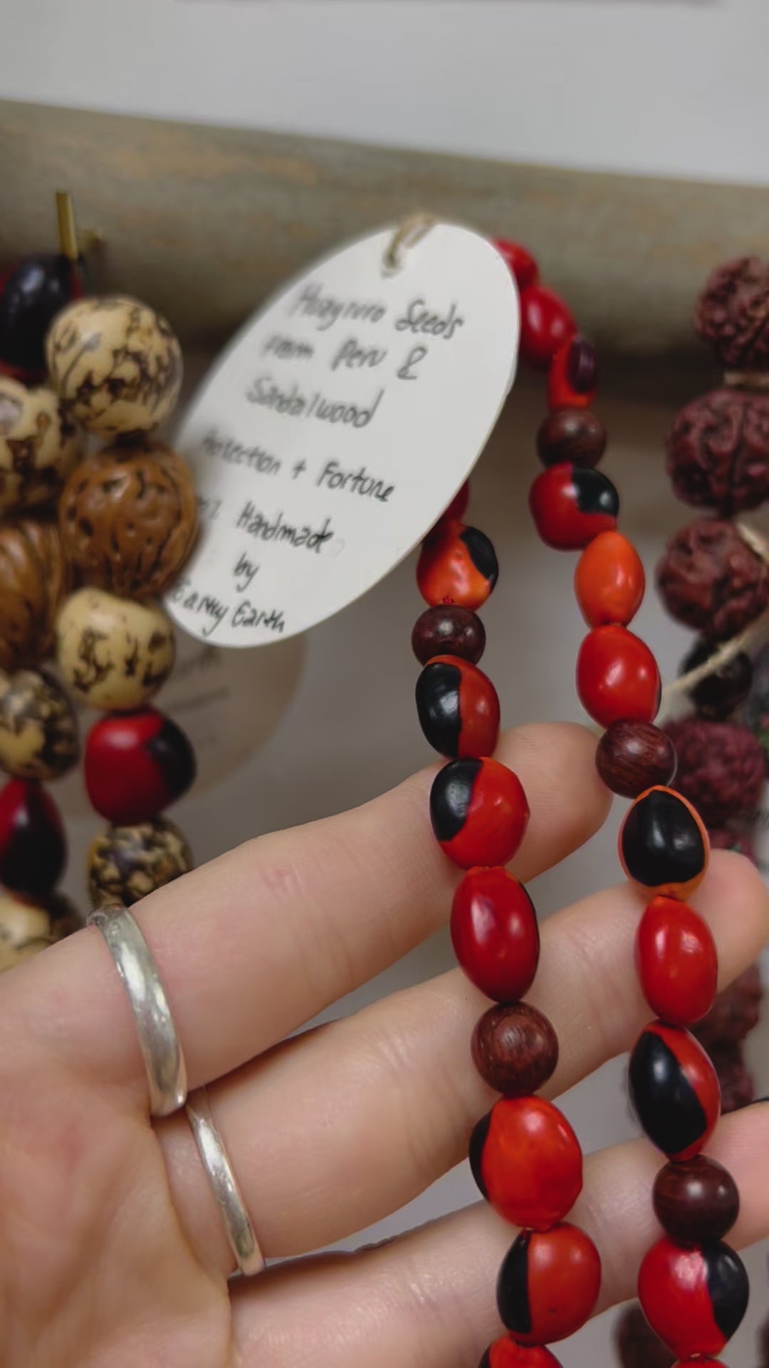 Male Huayruros and Sandalwood Long Necklace