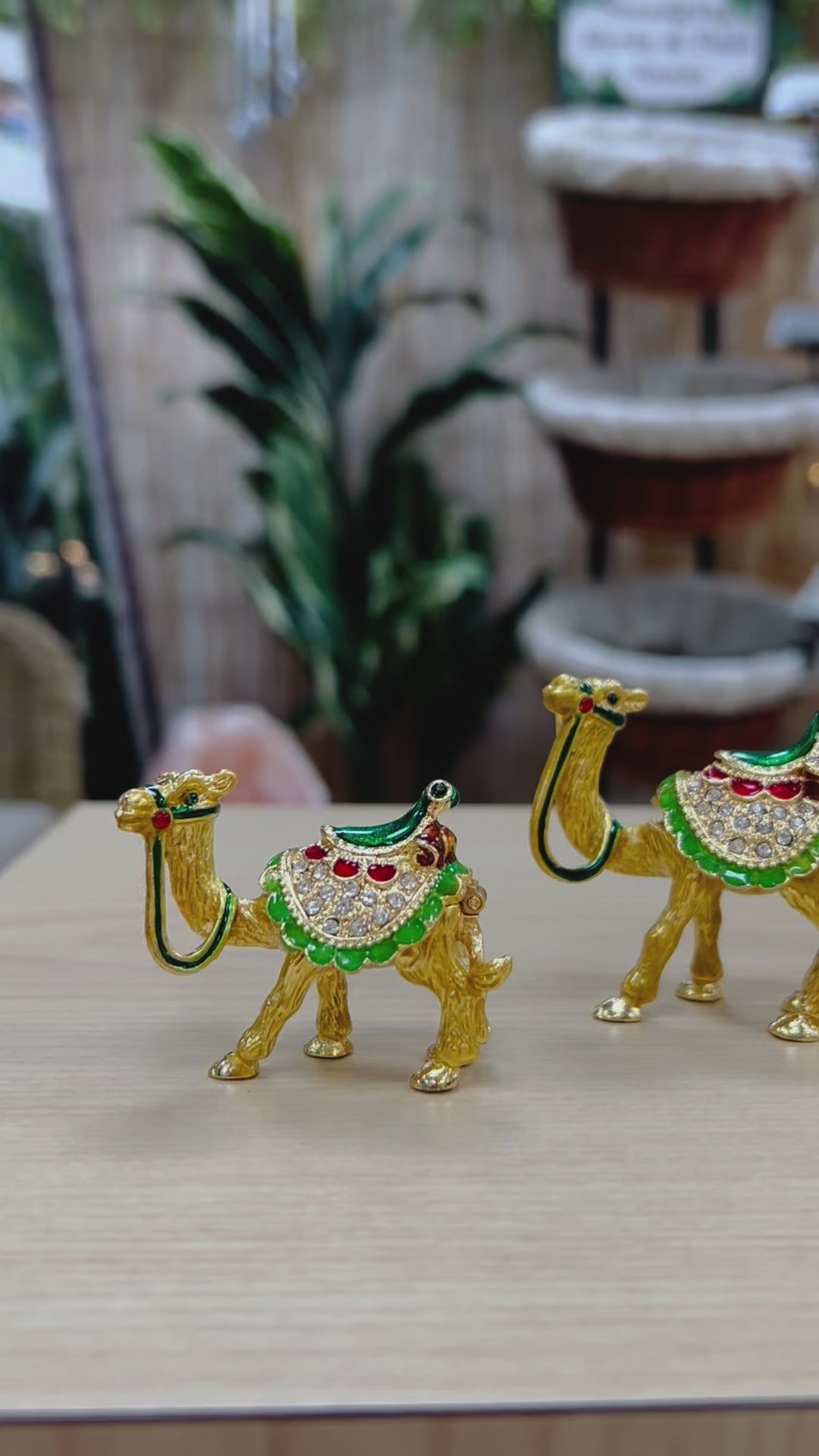 Gold Camels - Set of 3 - Trinket Boxes