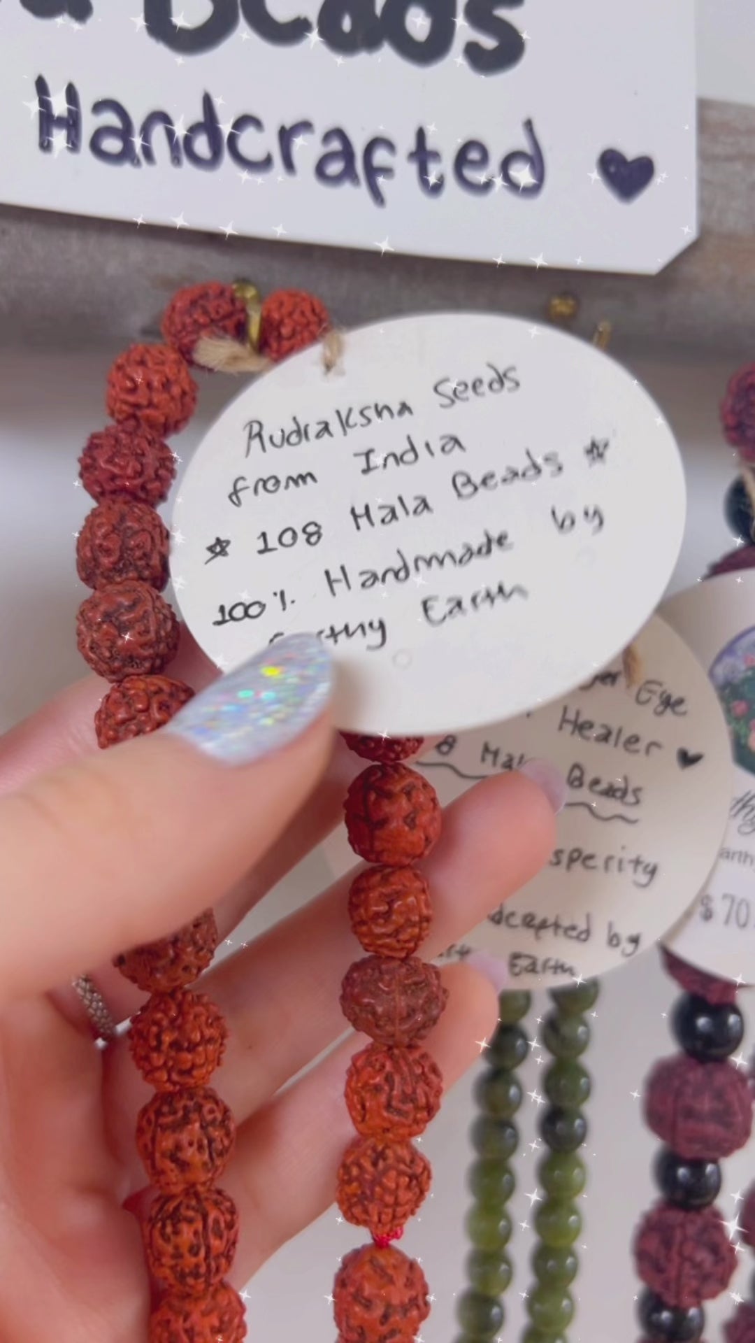 108 Mala Bead Necklace - Rudraksha Seeds from India