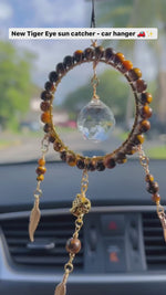 Load and play video in Gallery viewer, Tiger Eye Dream Catcher Style - Car Hanger
