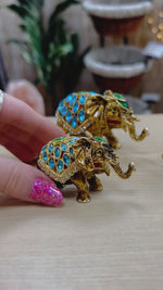 Load and play video in Gallery viewer, Gold Elephants - Set of 3 - Trinket Boxes
