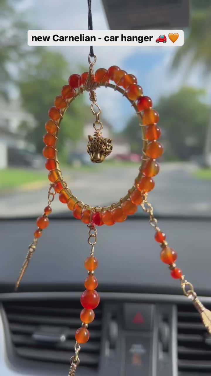 Carnelian Dream Catcher Style - Car Hanger