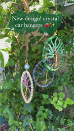Load and play video in Gallery viewer, Jade &amp; Green Aventurine - Tree of Life Car Hanger
