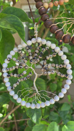 Load and play video in Gallery viewer, Howlite &amp; Dalmatian Jasper - Tree of Life Car Hanger
