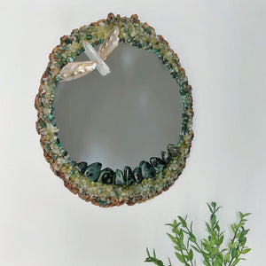 Oval Green Aventurine, Kabamba Jasper, Emerald, Peridot & Abalone Mirror