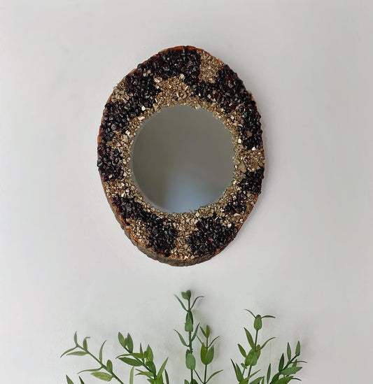 Oval Fully Garnet Mirror