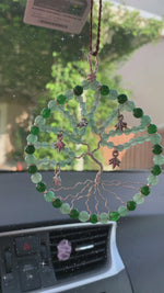 Load and play video in Gallery viewer, Jade &amp; Aventurine - Tree of Life Car Hanger
