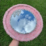 Load image into Gallery viewer, Round Rose Quartz &amp; Moonstone Mirror (LOCAL PICK UP ONLY)
