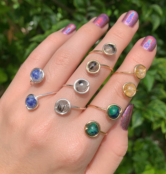 Crystal Double Adjustable Rings