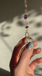 Load and play video in Gallery viewer, Amethyst Flower Sun Catcher - Car Hanger

