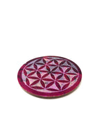 Load image into Gallery viewer, Soapstone Flower of Life Incense Burner - Red

