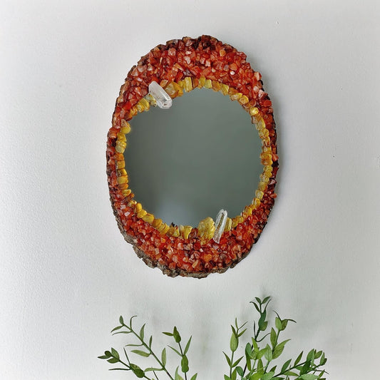 Carnelian & Amber Mirror