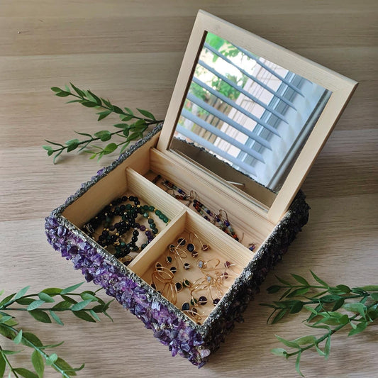 Amethyst & Pyrite - Tree of Life Jewelry Box