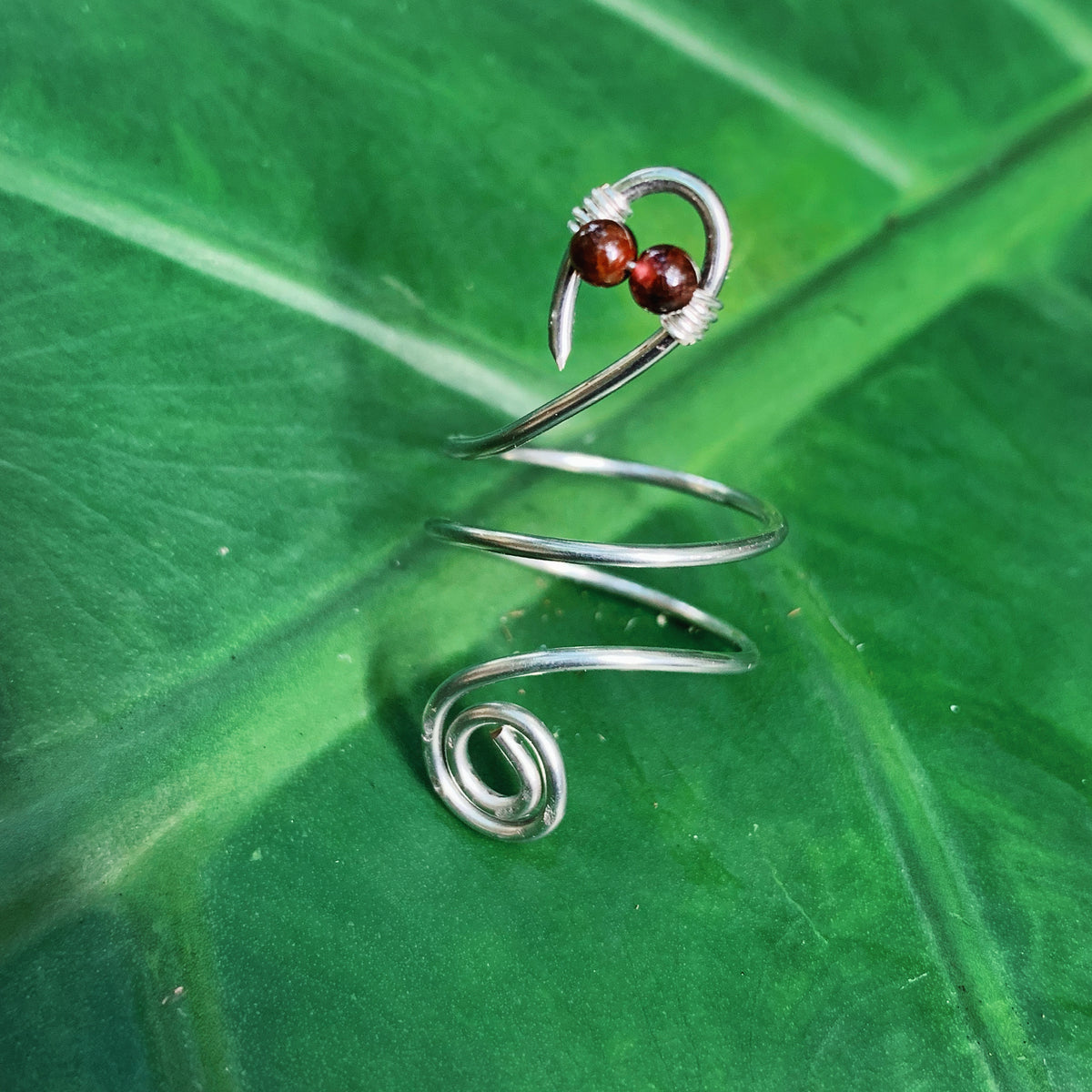 Snake with Garnet Eyes Ring