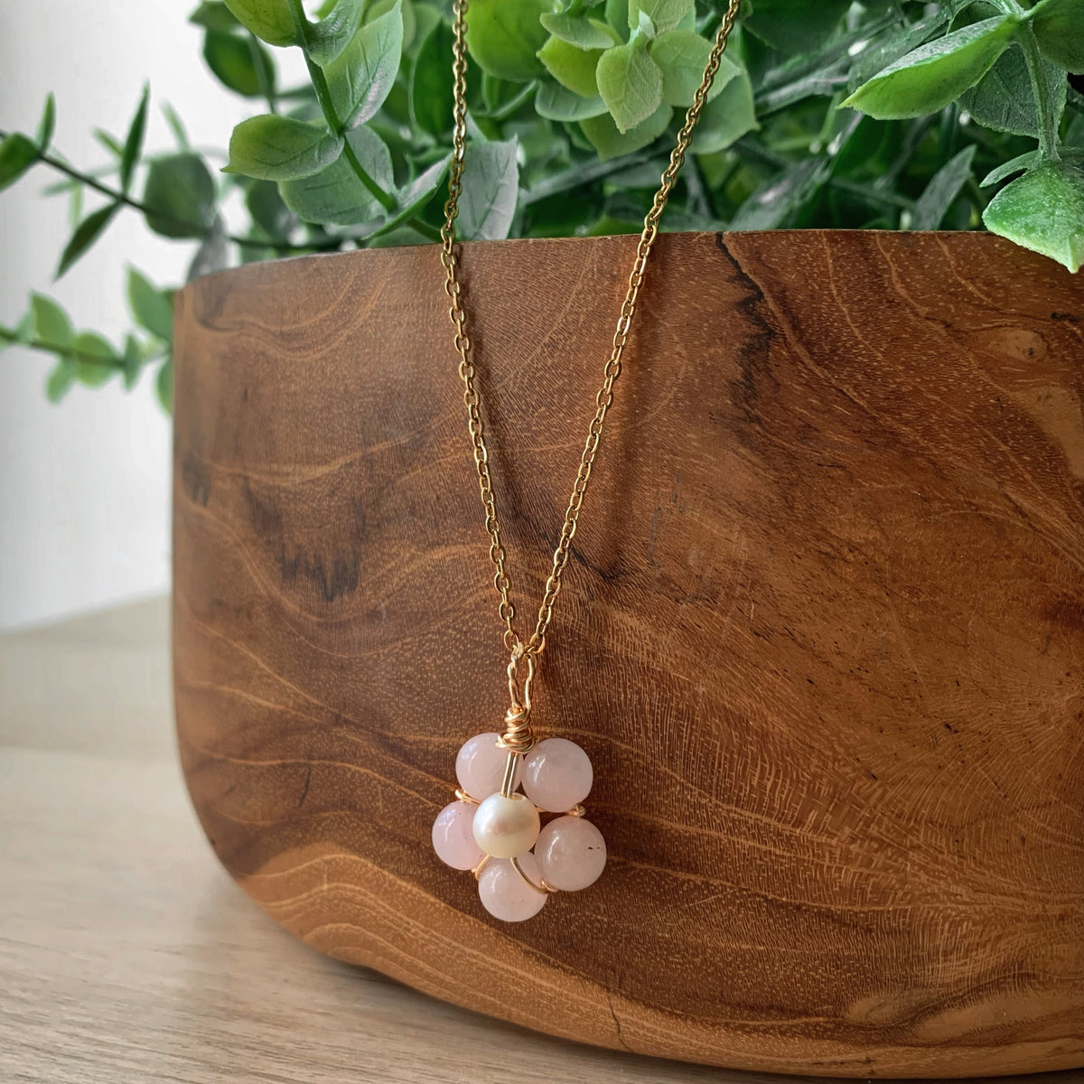 Gemstone & Freshwater Pearl - Stainless Steel Necklace