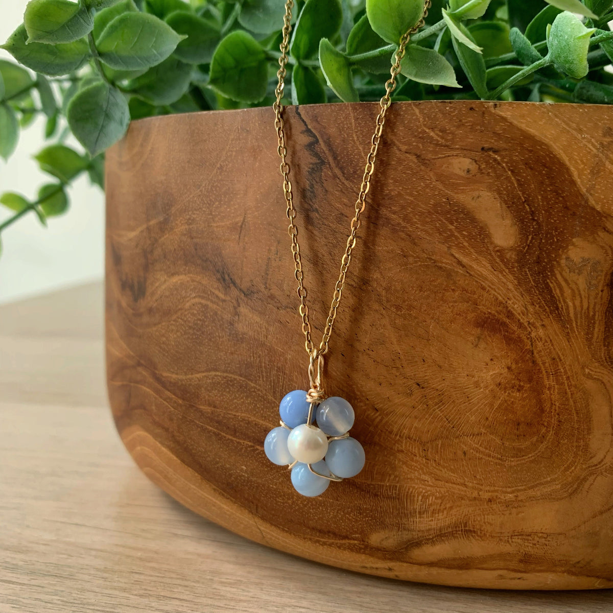 Gemstone & Freshwater Pearl - Stainless Steel Necklace