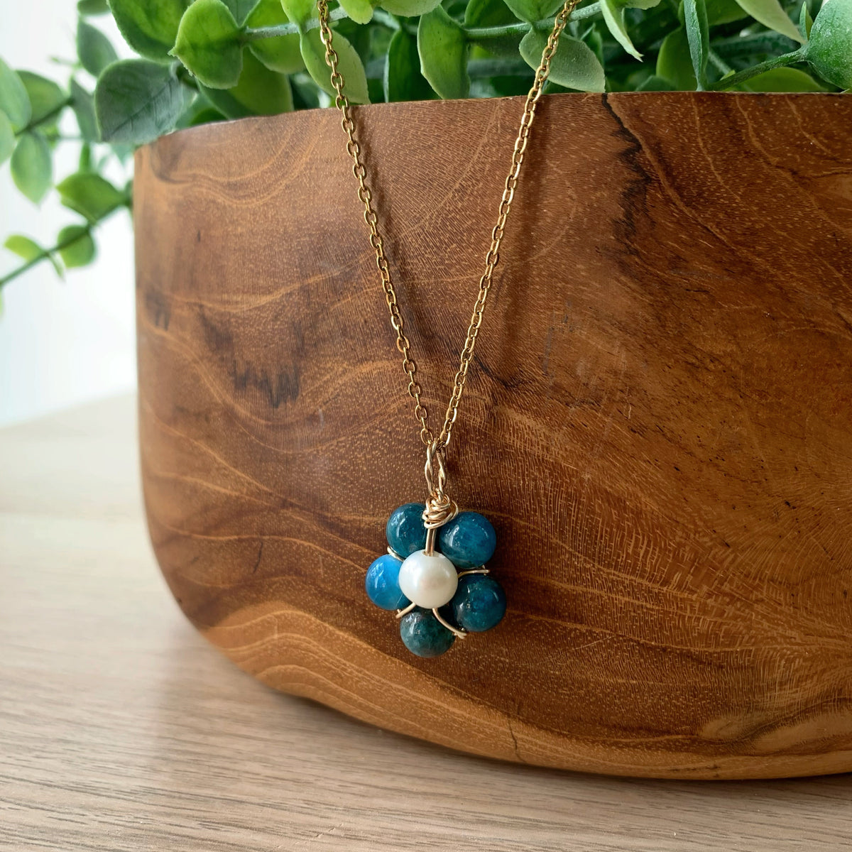 Gemstone & Freshwater Pearl - Stainless Steel Necklace