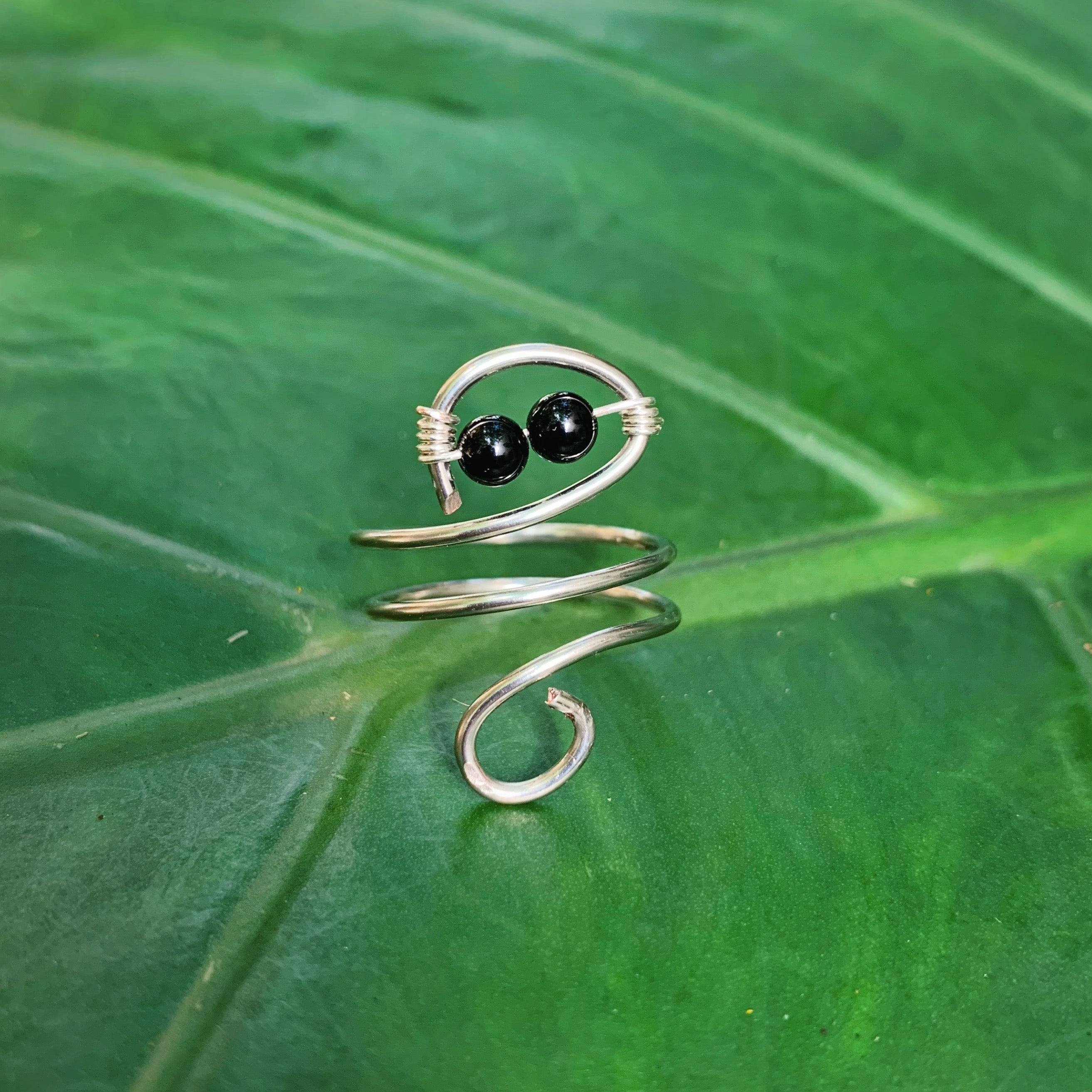 Chunky Snake with Onyx Eyes Ring