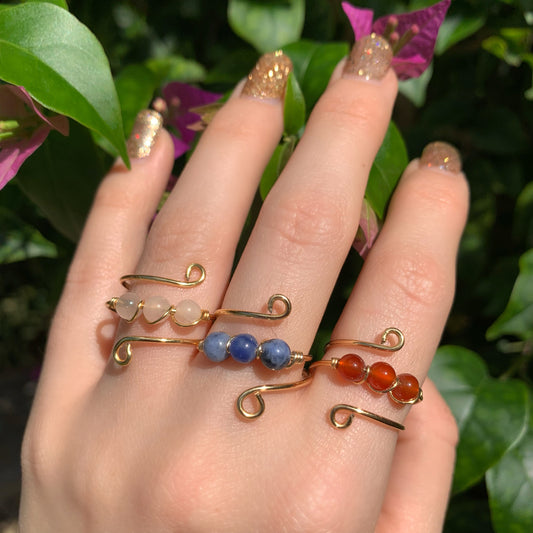Crystal Trio Adjustable Rings