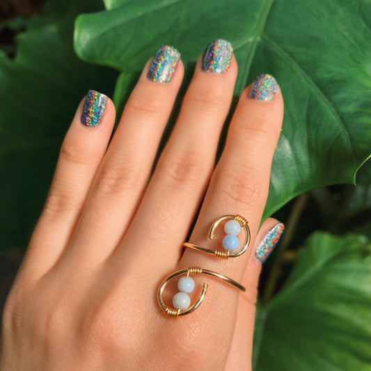 Blue Lace Agate Duo Ring