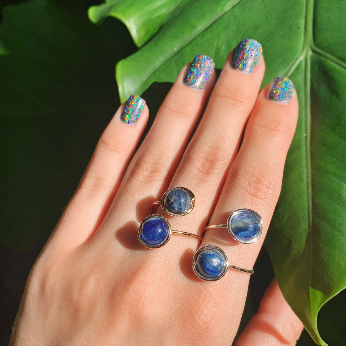 Blue Kyanite Adjustable Ring 8mm
