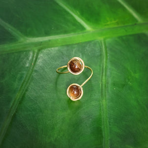 Round Agate Adjustable Ring 8mm