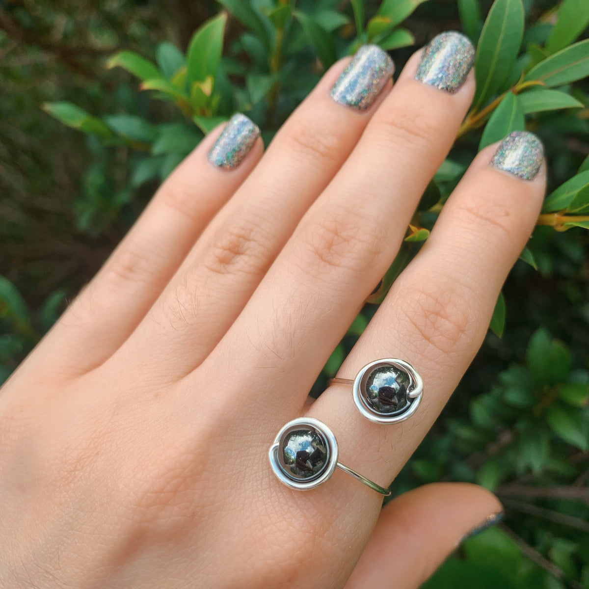 Hematite Adjustable Ring 8mm