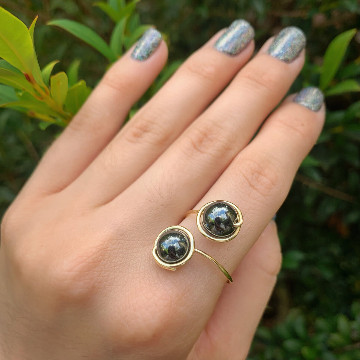 Hematite Adjustable Ring 8mm