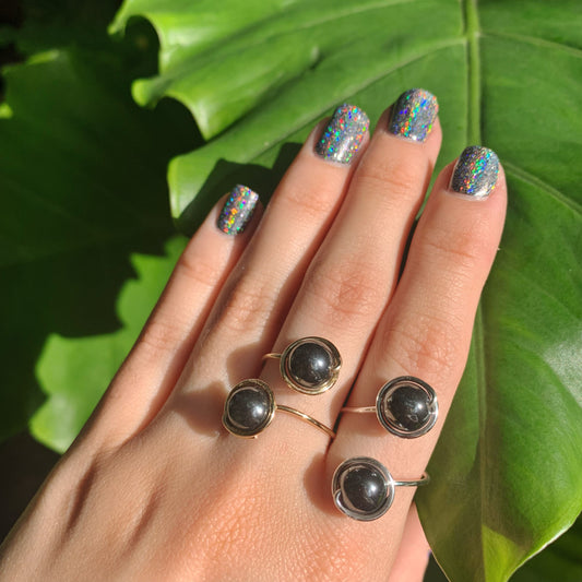 Hematite Adjustable Ring 8mm