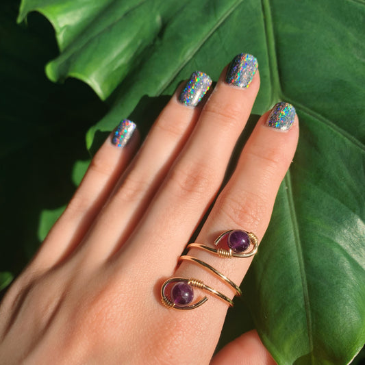 Amethyst Duo Ring