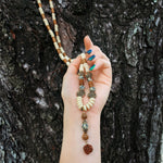 Load image into Gallery viewer, Bone Necklace with Rudraksha
