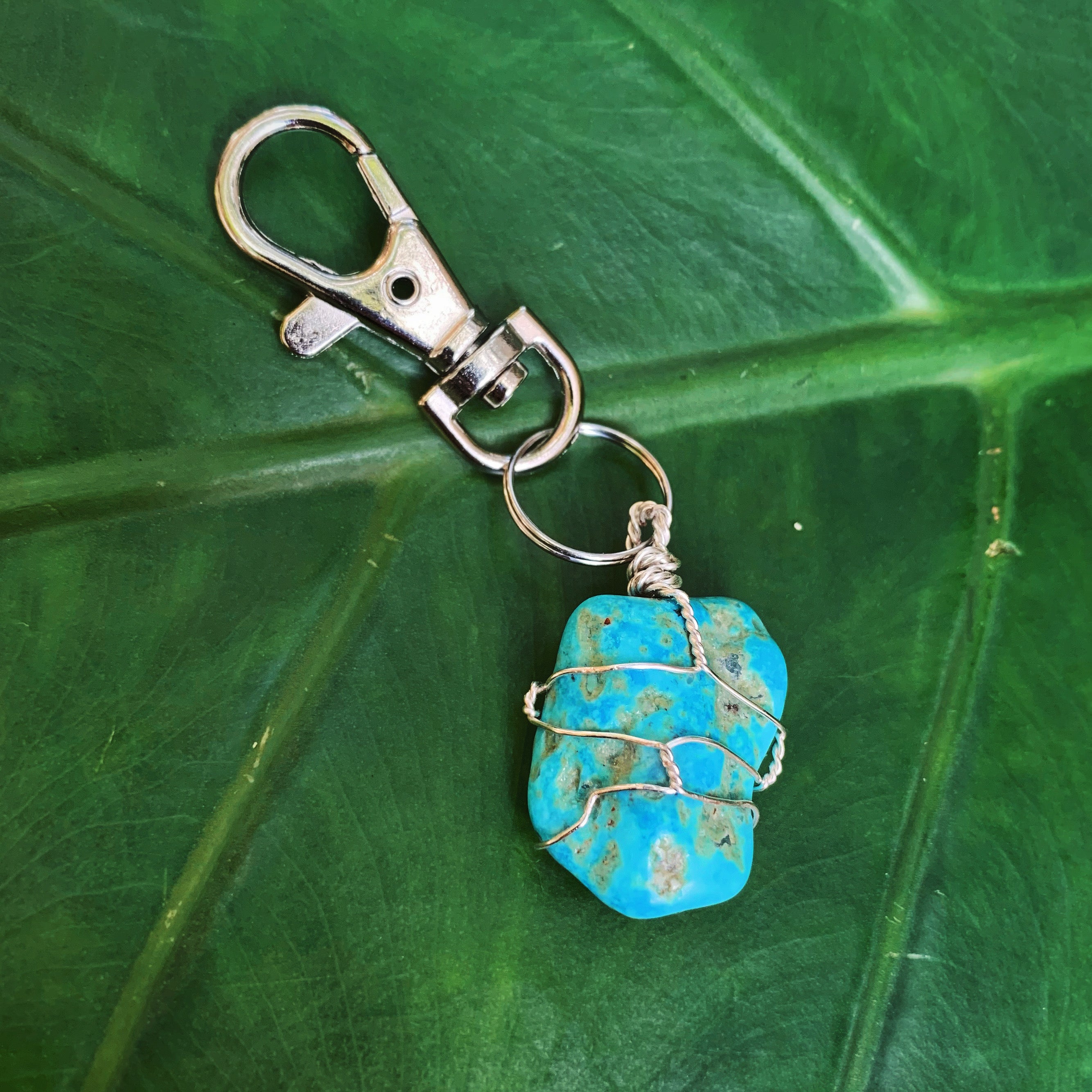 Turquoise in Silver Keychain