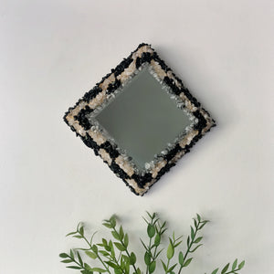 Rhombus Yin Yang Mirror - Obsidian & Tourmaline Quartz