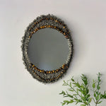 Load image into Gallery viewer, Oval Money Mirror - Pyrite &amp; Tiger Eye
