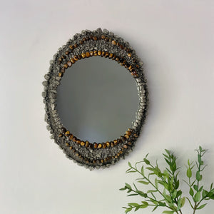 Oval Money Mirror - Pyrite & Tiger Eye