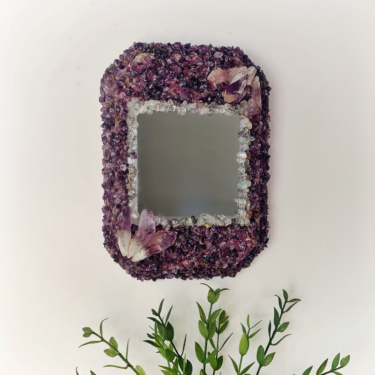 Rectangular Amethyst Mirror