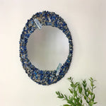 Load image into Gallery viewer, Oval Lapis Lazuli Mirror
