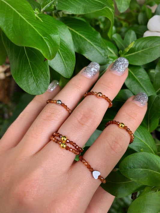 Faceted Carnelian Ring