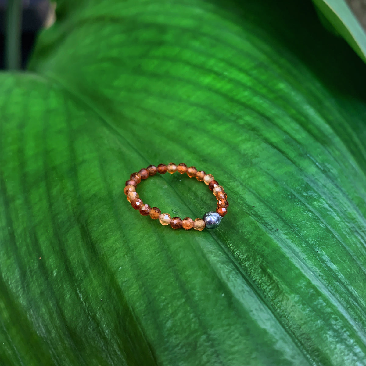 Faceted Carnelian Ring