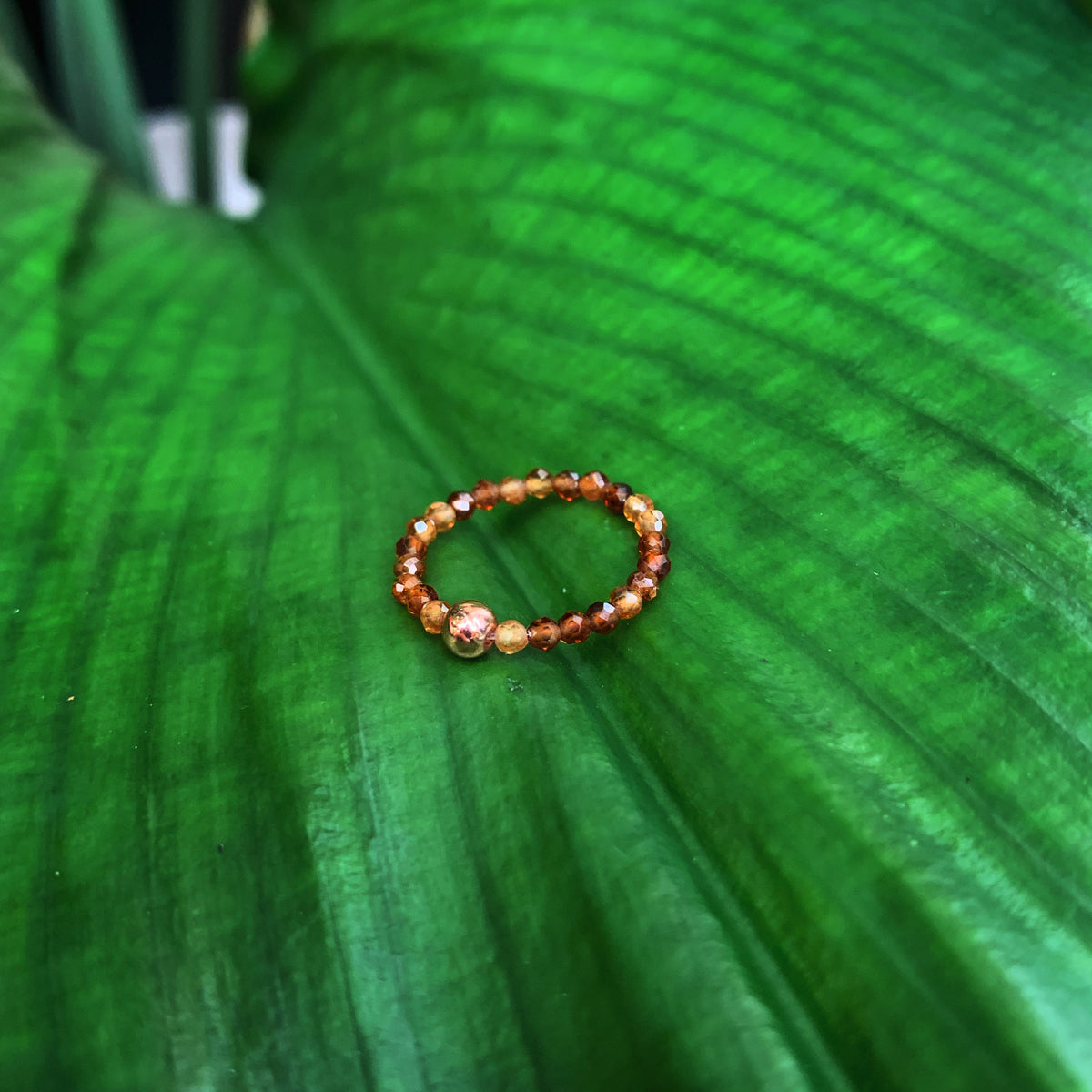 Faceted Carnelian Ring