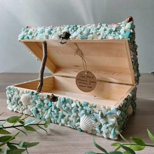 Amazonite, Aventurine, Larimar & Natural Shells Coffer
