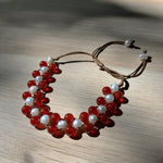 Load image into Gallery viewer, Carnelian &amp; Freshwater pearl Anklet
