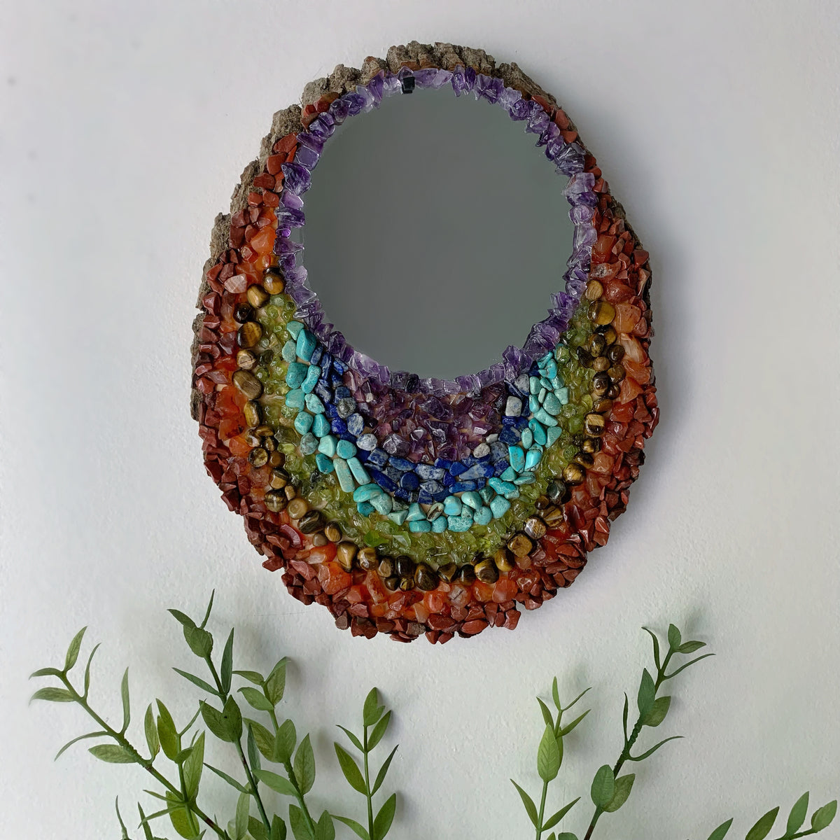 Oval 7 Chakra Mirror
