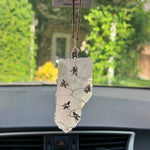 Load image into Gallery viewer, Clear Quartz &amp; Dragonflies Car Hanger
