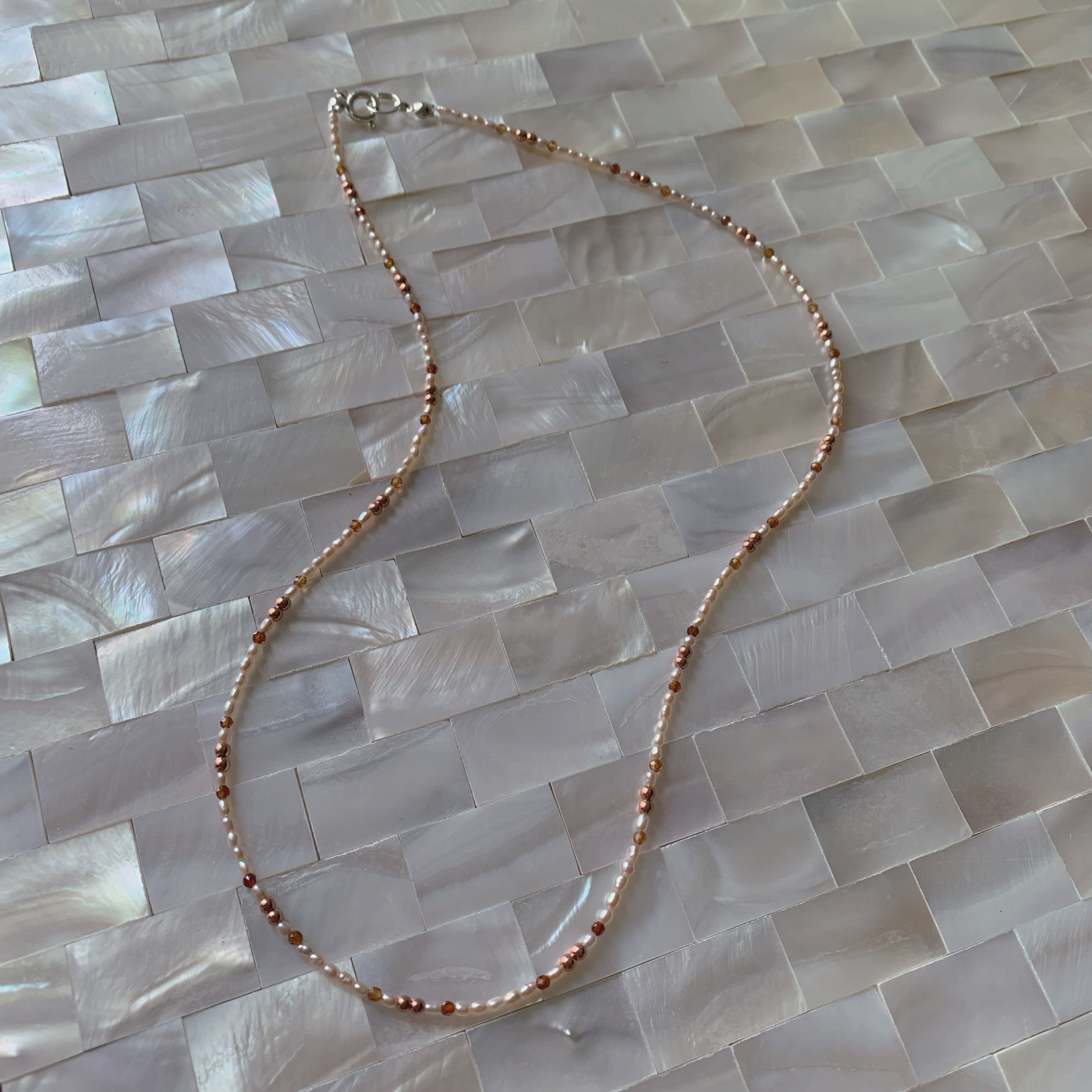 Freshwater Pearl & Carnelian Necklace #1
