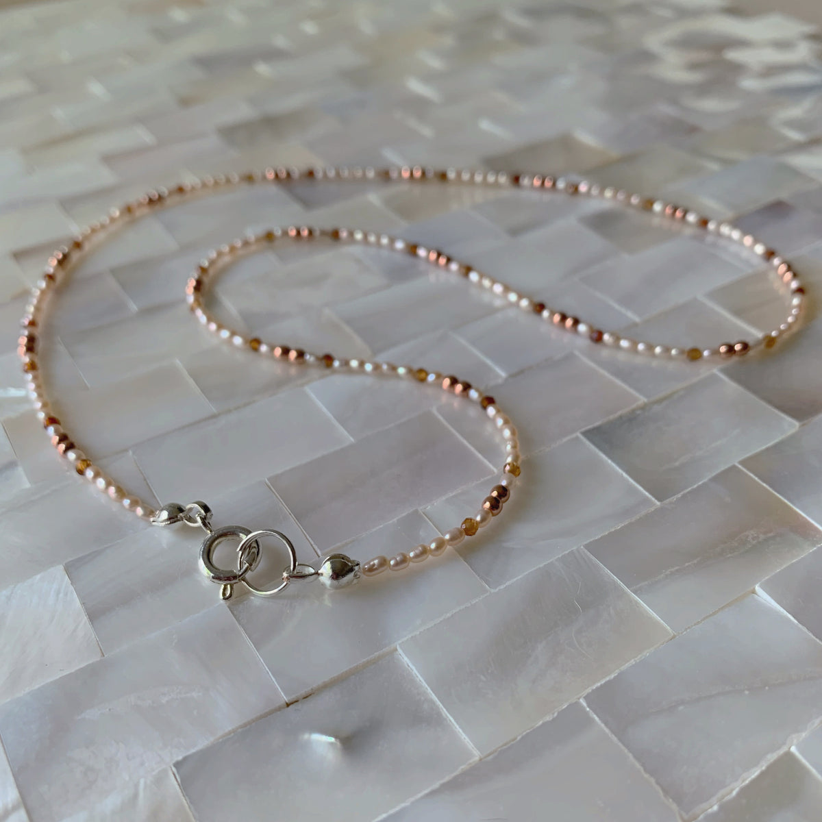 Freshwater Pearl & Carnelian Necklace #1