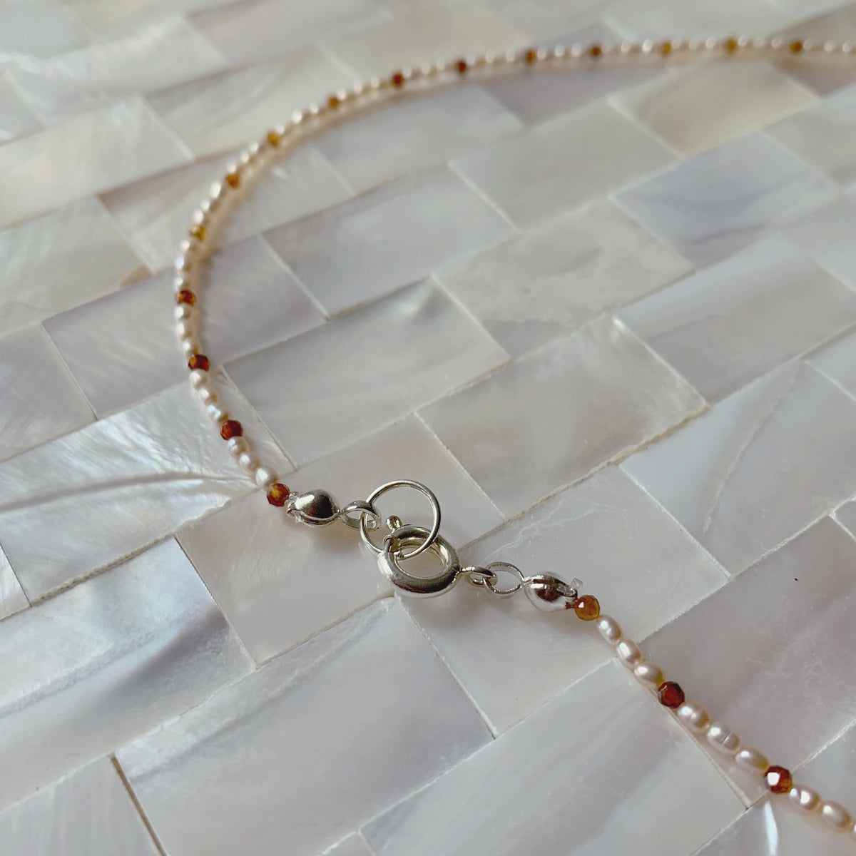 Freshwater Pearl & Carnelian Necklace #2