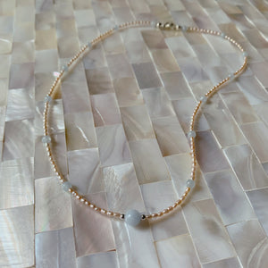 Freshwater Pearl & Aquamarine Necklace
